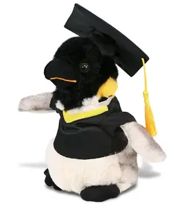 DOLLIBU 7-Inch Polyester Graduation Emperor Penguin Soft Stuffed Animal, Plush Stuffed Toy, Fluffy Companion Doll, Plush Stuffed Toys