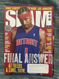 2009 March Slam Magazine Poster Print Allen Iverson Detroit Pistons w/Vince Carter - POSTER NO FRAME