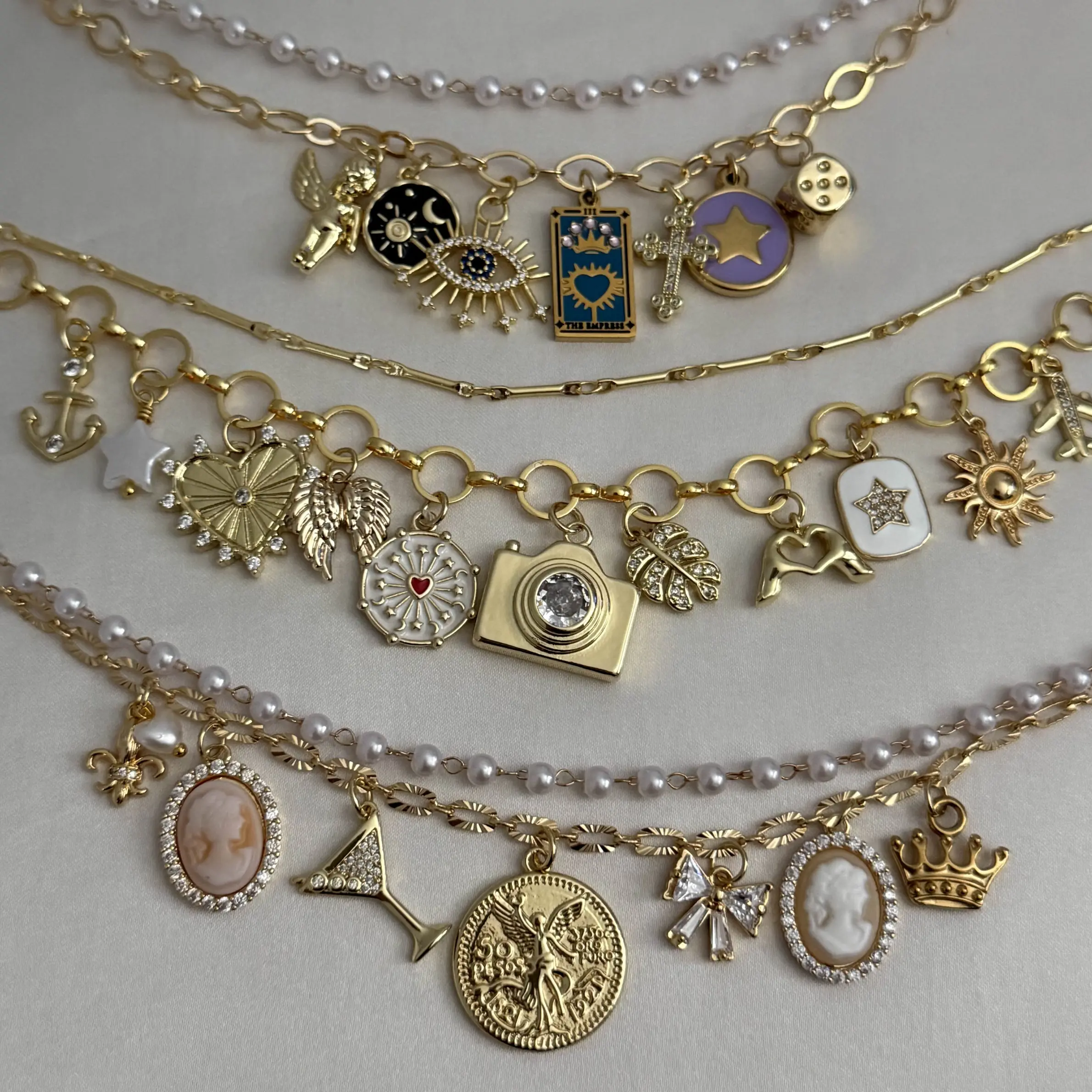 Double Chain ONLY Custom Charm Necklace or Bracelet