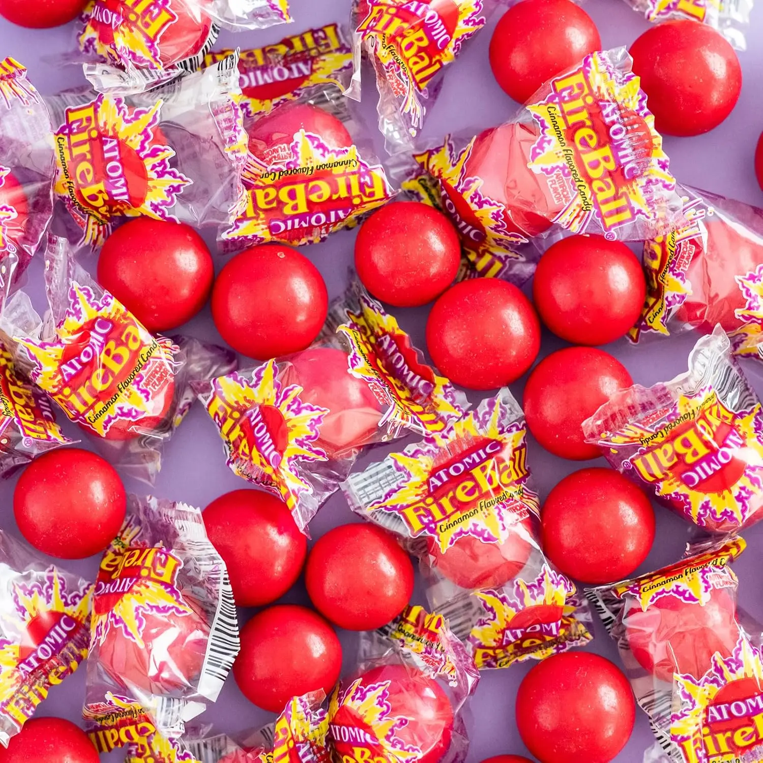 Ferrara Wonka Atomic Fireball Hot Cinnamon Candy (1 Lb / 8 Oz) – Original Spicy Jawbreakers – Individually Wrapped Bulk Bag – Intense Heat Challenge – Gourmet Retro Candy
