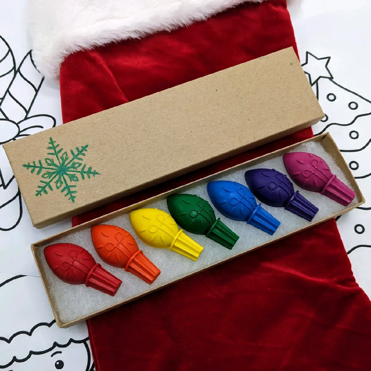 Christmas Lights Crayon Set, colorful, durable, stocking stuffer