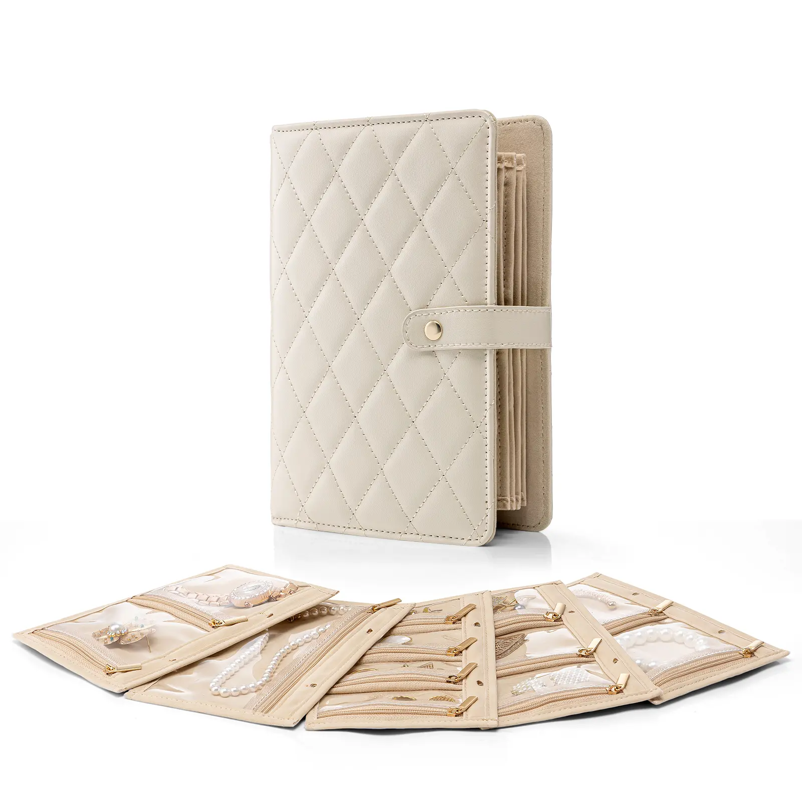 Vlando Women's Classic Eco-Friendly PU Leather Travel Jewelry Organizer Book - Portable Velvet Organizer Set for Rings, Earrings, Necklaces, Home Storage Organization summerwins,dorm essentials,home decor,dorm room inspo,college dorm essentials,dorm haul