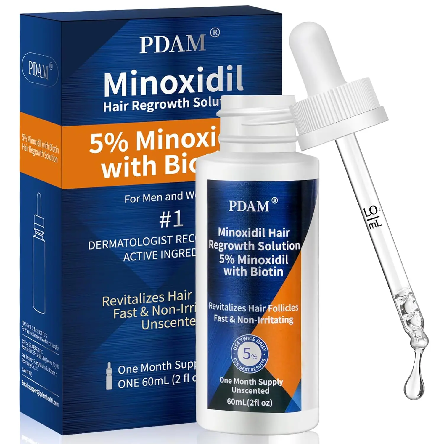 Pdam 5% Minoxidil for Men and Women, Beard Care Serum Hair & Beard Daily hair care Men's Hair Regrowth Solution