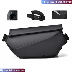 Unisex Multi-Function Waterproof Solid Color Travel Sling Bag with Quick-Release Magnetic Buckle Fits 10.9" iPad Ideal for Cycling Travel & Commuting Chest Bag Waist Pack Bike & Motorcycle Backpack gym bag