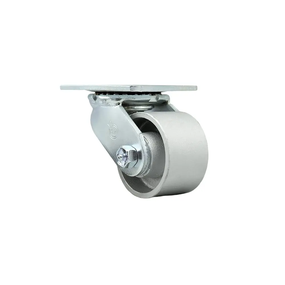 Service Caster SCC-30CS3420-SSB Heavy Duty Swivel Top Plate Caster with 3.25 in. Semi Steel Cast Iron Wheel & Ball Bearings - 700 lbs Capacity per Caster