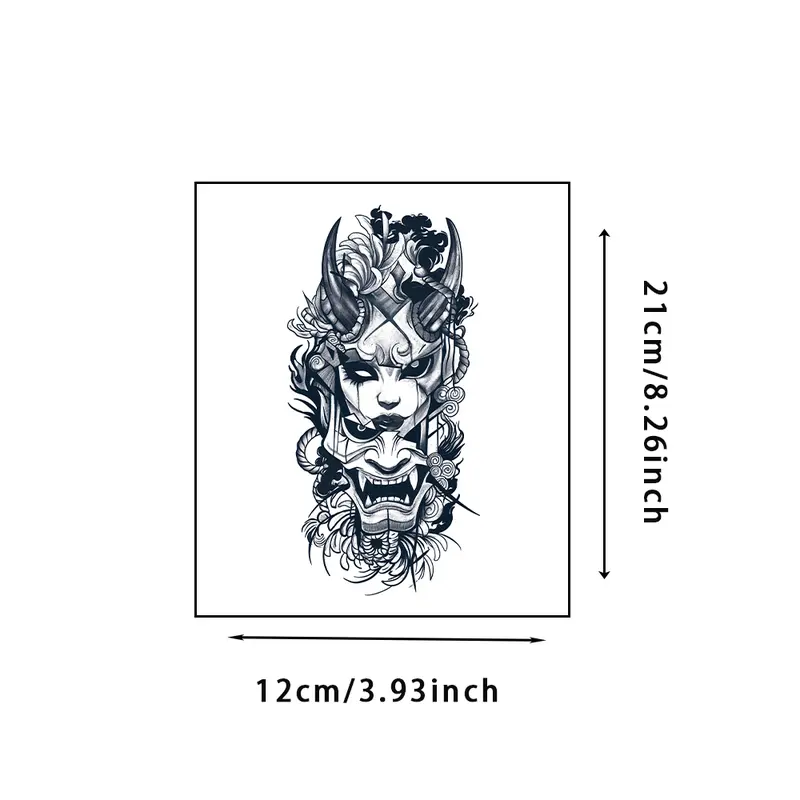 Herbal Tattoo Stickers Pack of 6 with Cross Design Lasting 7-15 Days Waterproof & Friction Resistant Realistic Effect for Pain-Free Temporary Tattoos