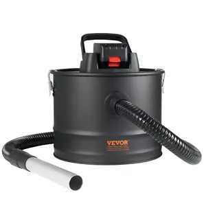 TikTokShopBlackFridayVEVOR Ash Vacuum Cleaner, 15L Capacity Powerful Suction, Fireplace Vacuum with Reverse Suction, 5.9 ft Power Cable, 10 Kpa Max. Vacuum, for Fireplaces, Pellet Stoves, Wood Stove, Log Burner, Black