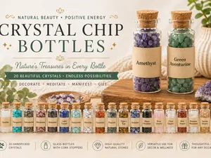 Elevate and Align 20 Pack Crystal Chip Bottles - 20 Unique Stones for Crystal Healing Witchcraft Supply - Perfect for Spell Jars Jewelry Making Altar Decor