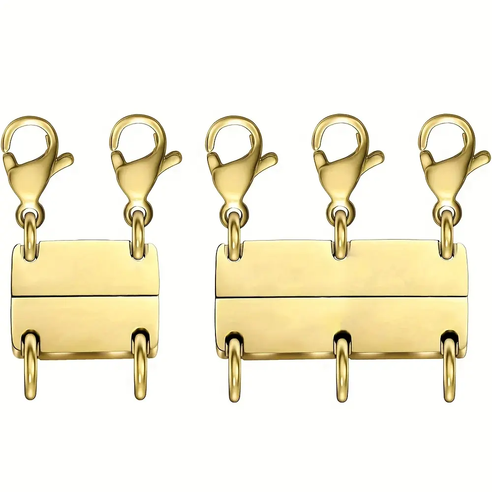 [Secure Magnetic Necklace Clasp] Durable Copper Magnetic Clasp for Layering Necklaces | Secure Magnetic Closure, Multi-Layer Necklace Organizer for Necklaces, Bracelets & Accessories, Jewelry Separator for Layered Look, Accessory Storage