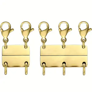 [Secure Magnetic Necklace Clasp] Durable Copper Magnetic Clasp for Layering Necklaces | Secure Magnetic Closure, Multi-Layer Necklace Organizer for Necklaces, Bracelets & Accessories, Jewelry Separator for Layered Look, Accessory Storage