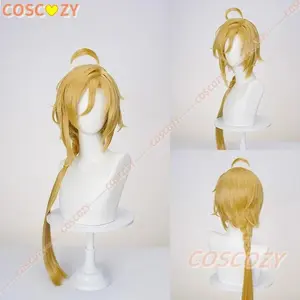 Game Zenless Zone Zero Hugo Cosplay Wig Long Blond Hair Mockingbird New Eridu Hugo Vlad Ravenlock Halloween Party Props