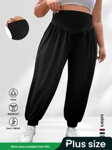 Plus Size Women's Harem Pants, High Waist for All Seasons, Casual Comfortable Loose Fit Fabric, Stylish and Versatile, Boho Fashion Trousers