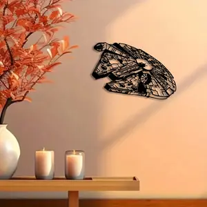 1pc Abstract Spaceship Metal Wall Art, Modern Abstract Design, Abstract Spaceship Statue Mural, Perfect for Game Room, Sci-Fi Corner, Office Decor, Star Day Decor, Ideal Gift for Sci-Fi Fans