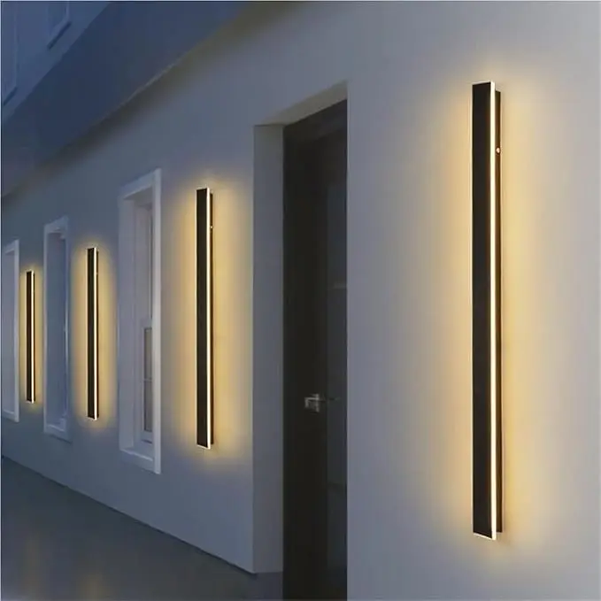 18W 220V Cordless Dimmable LED Acrylic Aluminium Outdoor Wall Light - IP65 Water Resistant Durable Linear Wall Sconce, Home Improvement Lighting for Garden, Balcony