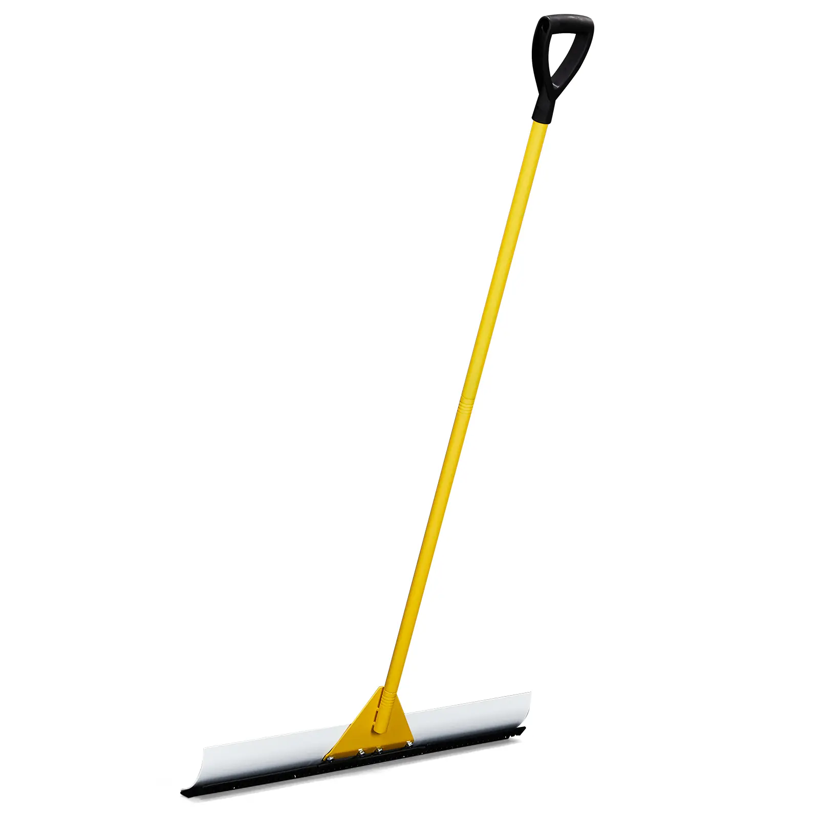 29in Wide Snow Pusher Shovel Plow Blade Home Tool - Yellow-White, for Residential & Commercial Use, Driveways, Sidewalks, Decks, High-Visibility Distinctive Colors, Versatile Home Supply