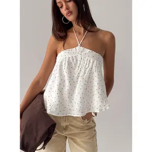 Moonlit Top White Polka