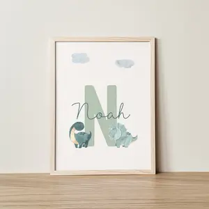 Custom Dinosaur Boys Room Decor Nursery Wall Art Custom Nursery Decor Personalized Wall Art Kids Room Game Room Print Gift For Baby