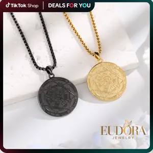 Antique Seal of Seven Archangels Necklace, Protective Solomon Pendant, Archangel Michael Talisman Amulet, Spiritual Jewelry Gift For Men