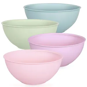 4-Piece Plastic Mixing Bowl Set, 113oz Lightweight Serving Bowls, Large Salad Bowls for Baking,Prepping, Cooking and Serving Food, Dishwasher & Microwave Safe
