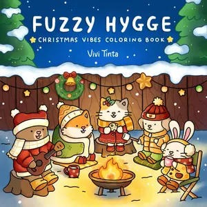 Fuzzy Hygge: Christmas Vibes Coloring Book for Adults & Teens Featuring Cozy Festive Holiday Winter Scenes with Characters (Fuzzy Friends Coloring)