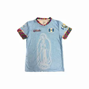 Guate Sky Blue Virgencita Guate Soccer Jersey Unisex Slim-Fitting with Unique Design and Guatemala Flag for Men and Women