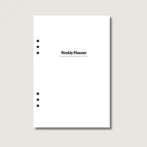 Weekly Planner Insert - Undated Minimalistic Design for Structured Time Management & Flexible Planning