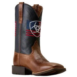 Ariat Men's Sport Freedom Dark Tan Wide Square Toe Western Boot 10080397