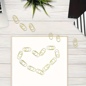 50pcs Cute Heart Paper Clips, Aesthetic Planner Accessories, Mini Metal Bookmarks for Journaling, School Supplies