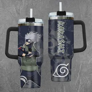 [Naruto Shippuden] Kakashi Hatake The Copy Ninja Cup V2 20oz & 40oz Tumbler With Handle – Anime Gaming Stainless Steel Cup, Insulated Iced Coffee Mug, Aesthetic Design, Trendy Drinkware, Daily Use, Gift Idea, Fan Favorite, Gift For Otaku & Anime Fans