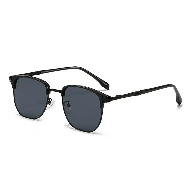 Sunglasses, Browline Square Shades, Classic Metal Frame UV400 Protection Sunglasses for Men Women Driving & Everyday Daily Use