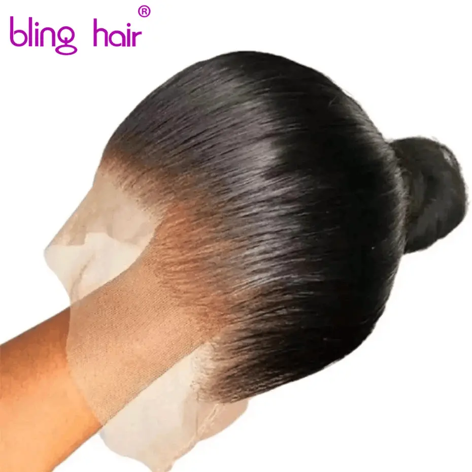 BLING HAIR Wigs Human Hair, Straight Brazilian Remy 180% Density 13x4/13x6/360 Lace Front Wigs for Women, Pre-Plucked with Undetectable HD Transparent Lace