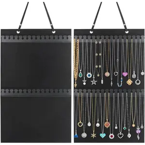 Hanging Necklaces Holder, Large Jewelry Organizer for Necklaces, Bracelets, and Ankles, Necklaces Display Storage Hanger for Wall, Closet and Door Boxes Metal Butterfly