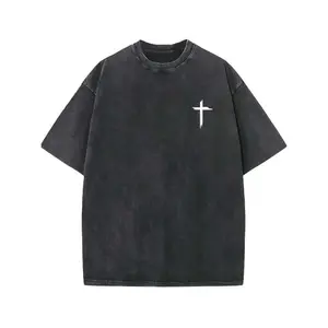 valentine shirts Men's Retro Washed Graph Printed T-shirt Retro Washed Appearance Eye-catching Pattern Comfortable and Casual Wear