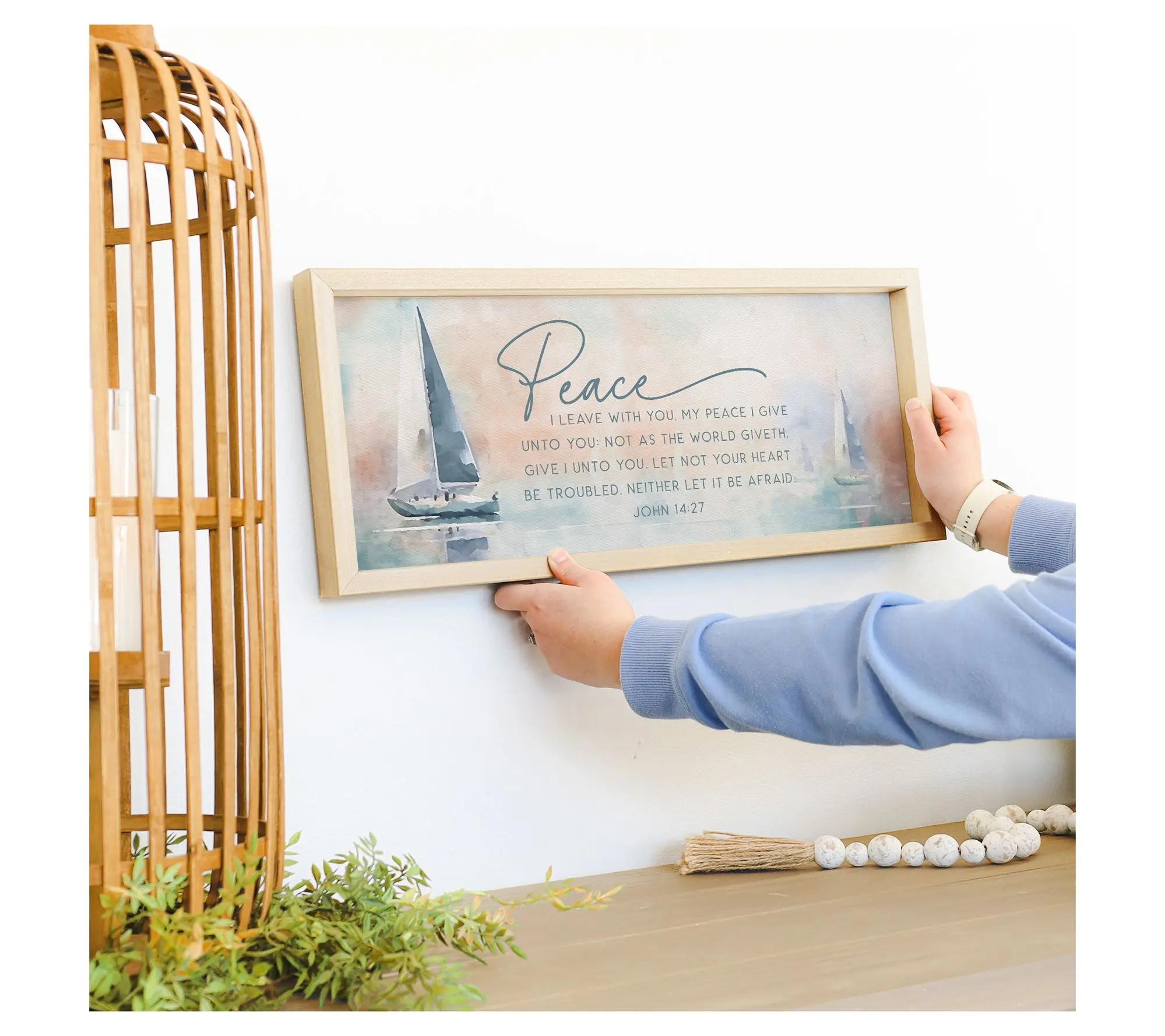Sincere Surroundings 24" Peace I Leave Boats Farmhouse Frame