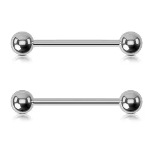 Oufer 2PCS 14G Titanium Internally Threaded Nipple Rings