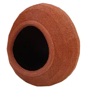 Herpify Large Egg-Shaped Reptile Hide - 4.33×5.12 in Stream Moss Green-Large, 3-Second Easy Installation, Chew-Resistant Bio-Mimetic Terrarium Decor, Stress-Reducing Accessory for Leopard Geckos, Bearded Dragon Molting & Egg-Laying, Large: 4.33 × 5.12 In