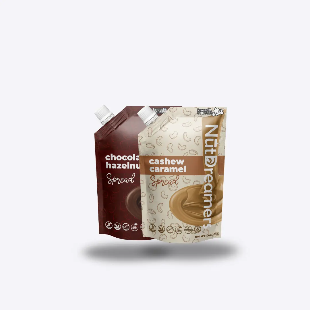Sweet & Nutty Duo | Chocolate Hazelnut + Caramel Nut Spreads - Keto-Friendly, Gluten-Free, No Palm Oil, No Sugar Added, Natural Flavor Pantry Nut Butter Sweet Snack