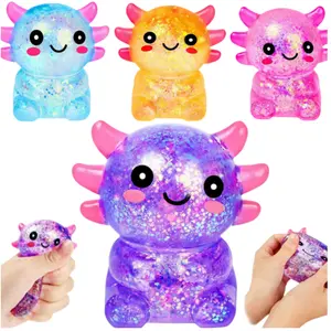 Axolotl Squishy Stress Balls for Adults & Kids, Sensory Fidget Squeeze Toys, Cute Stretchy Animal Stress Relief Toys