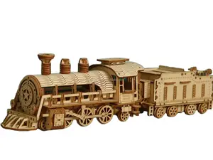 Wooden DIY Luxury Steam Engine Train Model Kit | High Quality Materials