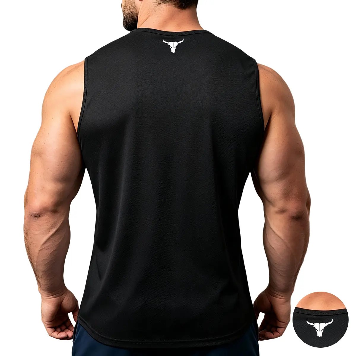 Men's Sleeveless Sports Vest - Loose-Fit Athletic Wear, Polyester Quick-Dry Mesh Fabric, Animal Print Back, Lightweight Cool Summer Feel, Ideal for Beach Sports & Vacation, Quick Dry Mesh Men's Sports Vest