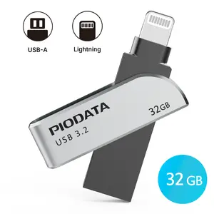 iXflash 32GB Lightning & USB A 3.2 Photo Stick Flash Drive for iPhone, iPad, Mac, & PC - Space Gray