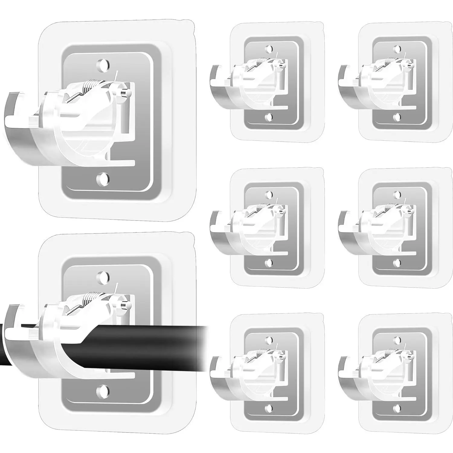 8PCS No Drill Curtain Rod Brackets No Drilling Self Adhesive Curtain Rod Holder Hooks Nail Free Adjustable Curtain Rod Hooks Curtain Hangers for Bathroom Kitchen Home Bathroom and Hotel (Transparent) Fiber Fishing Pole Tip Cover