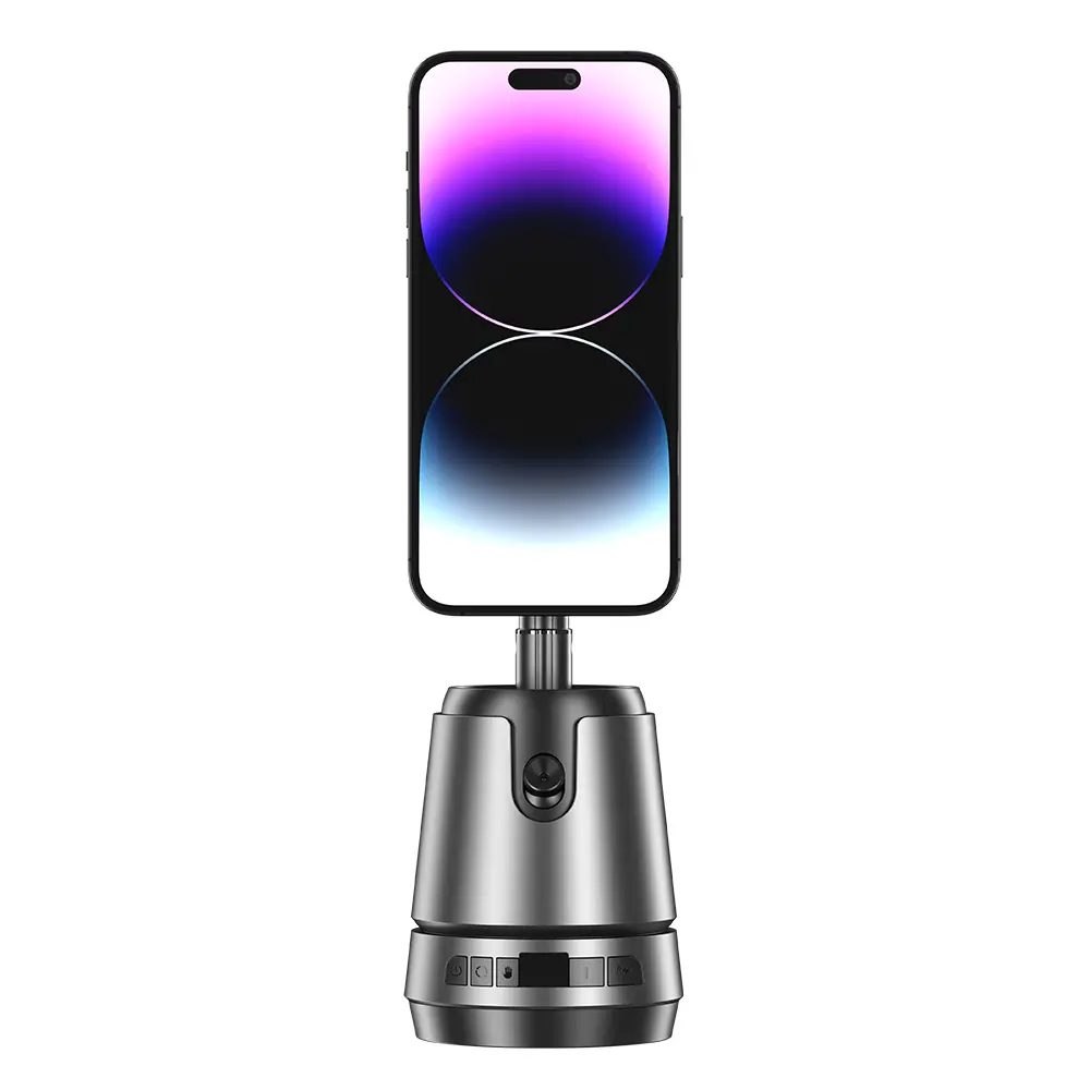 2026 New Upgrade 4-in-1 Auto Face Tracking Magsafe Tripod and Wireless Charger, Phone Stand, Selfie 360° Rotating, Built-in 2000mAh Rechargeable Battery, with Gesture Control Functon