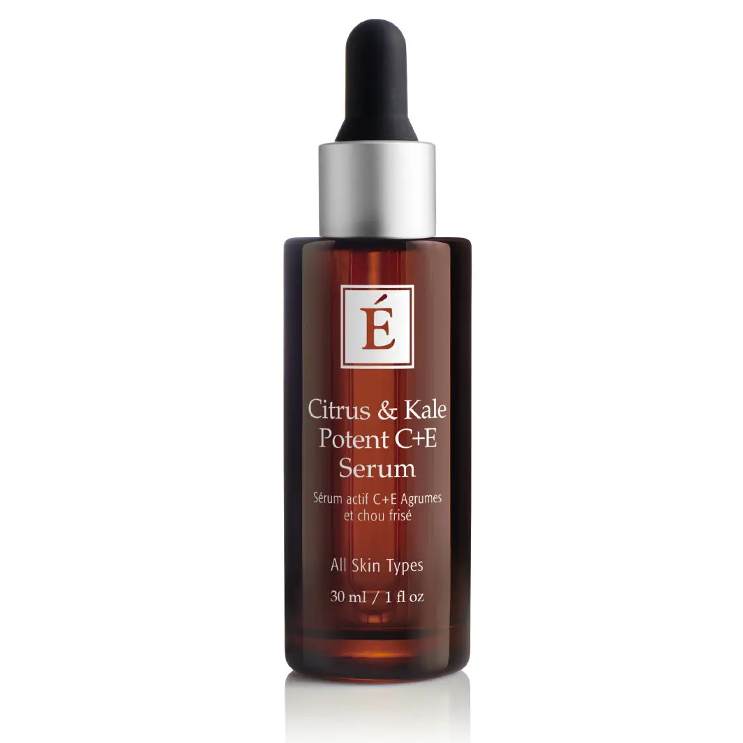 Eminence Organics Citrus & Kale Potent C+E Serum - Gentle Face Serum with Lemon & Hyaluronic Acid to Hydrate & Protect from UV