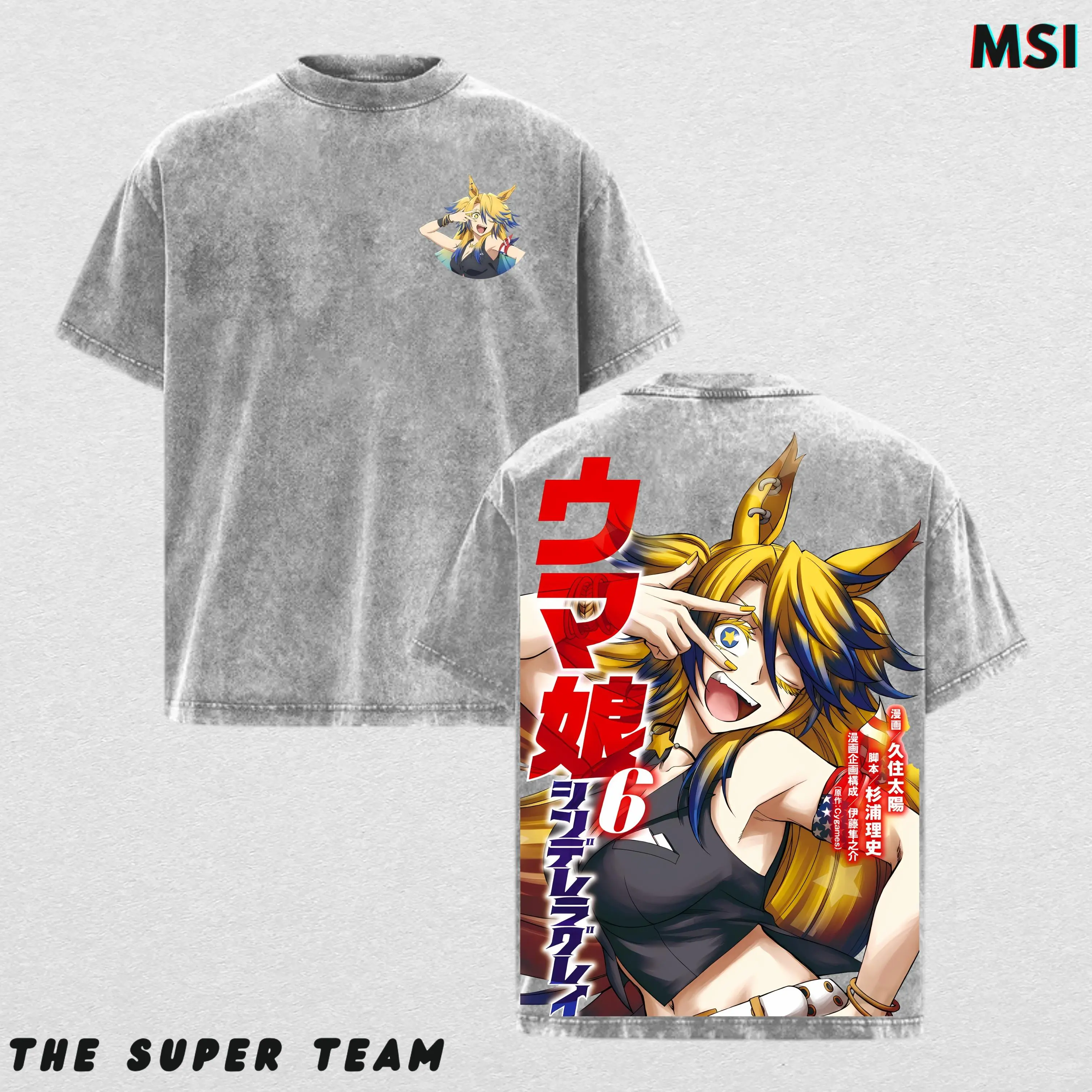 Uma Musume Cinderella Gray Graphic T-Shirt - Premium Black Anime Streetwear Tee - Japanese Manga Style Racing Girl Shirt - Aesthetic Oversized Apparel for Fans