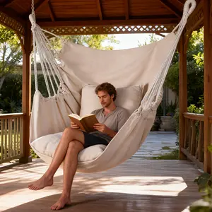 Large Oversized Outdoor Swing Chair, 100cm X 130cm, Park Courtyard Relaxation Lounger, No Pillow, PP Material, Perfect for Outdoors, Patio Swing