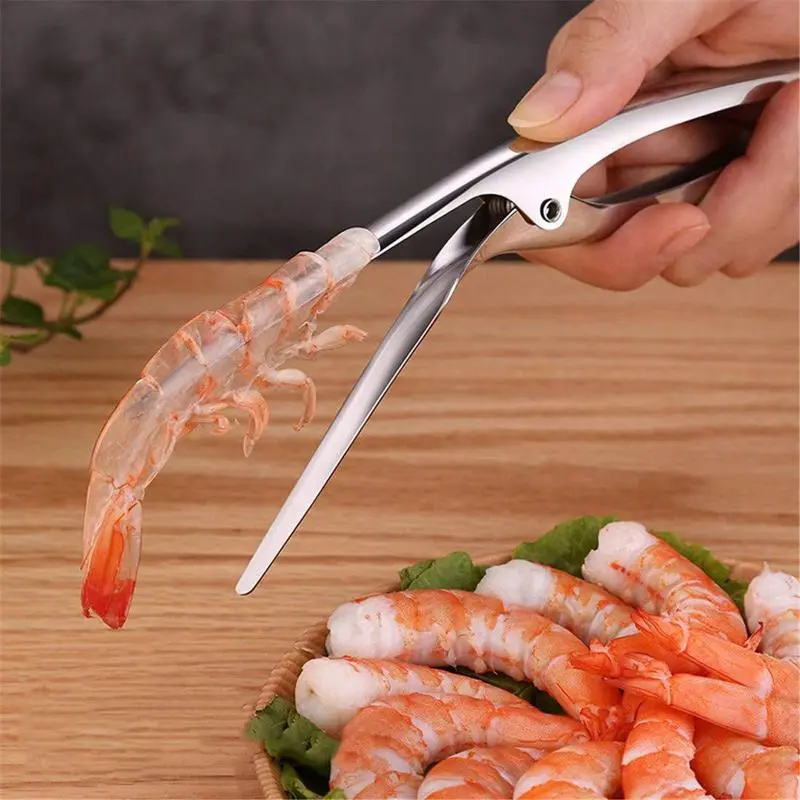 A New Stainless Steel Shrimp Peeling Tool, a Professional Device for Cleaning Shrimp And Removing Intestines, a High-End Seafood Shelling Cleaner, Creative Kitchen Tweezers, Suitable for Lobsters And Crabs, a Lobster Intestine Remover