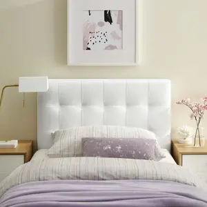Modway Lily Twin Upholstered Vinyl Headboard in White
