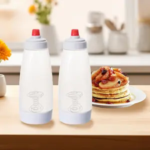 2 Packs Pancake Batter Dispenser, Kitchen Gadgets for Home Use, Utensils,Pancake Batter Dispenser with Blender Balls, Kitchen Batter Squeezer Bottle Suitable for Cupcakes, Pancakes, Muffins Smooth