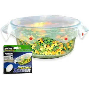 Microwave Spatter Screen, , Non-Stick Mesh, Folds Flat, 13 Inch Splatter Guard, , Tested  Contact Safe,  the . Red Beads